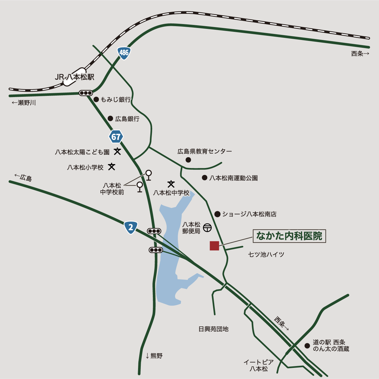 なかた内科医院の地図